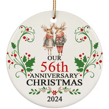 Cute Reindeer Couple Ornament Our 56th Anniversary Christmas 56 Year Lov... - $15.79