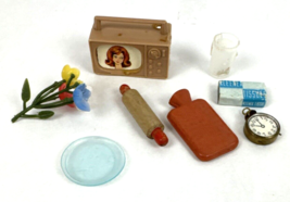 Vintage Barbie Accessories Lot 1960&#39;s Nurse Clock Tv Bouquet Cooking Tis... - £23.96 GBP