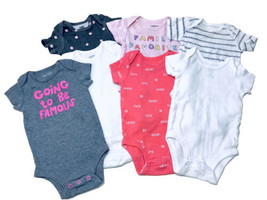 Baby Girl Size 3M Set Of 7 Mixed Brand Short Sleeve Essential Summer Bod... - $11.95