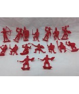 Lot Of (16) MPC Red Medieval Toy Soldier Miniatures 1 1/2&quot; - $33.94 CAD