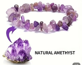 Natural amethyst crystal bracelet women&#39;s  - £9.50 GBP