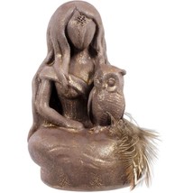 Goddess Athena with Owl Rustic Gypsum Figurine! - $19.75