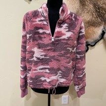 Calvin Klein Cropped Camo Sherpa Pullover 1/4 Zip - $23.15