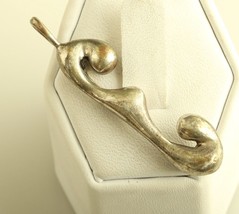 Vintage Sterling Silver chunky brutalist scroll ornate drawer handle pendant - £51.25 GBP