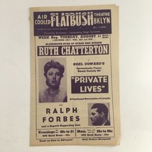 1942 Flatbush Theatre Bklyn Present Elisabeth Bergner in Escape Me Never - £14.85 GBP