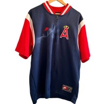 Nolan Ryan Angels Jersey Nike Cooperstown Collection 1/4 Zip L Sun Faded Spots - £74.75 GBP