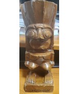 Folk Art Hand Carved Wood standing Hawaiian TIKI WARRIOR 8 1/2&quot; - £11.72 GBP