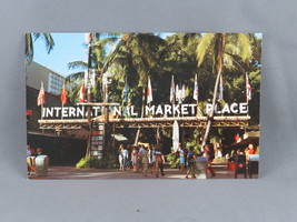 Vintage Postcard - International Marketplace Sign Waikiki - Hawaiian Ser... - £11.77 GBP