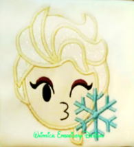 Elsa Kissy Face Emoji Machine Embroidery Applique Instant Download - £3.16 GBP