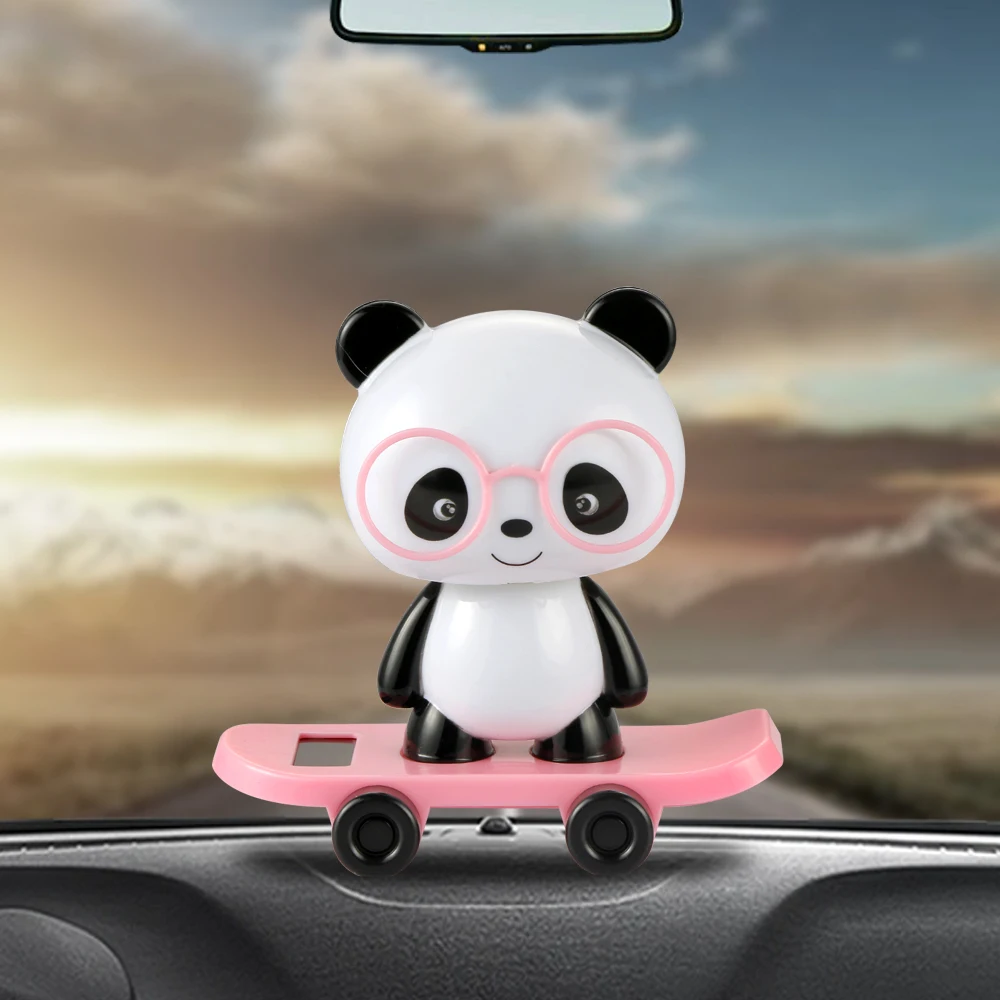 Car Ornaments Dancing Bobble Head Panda Doll Automobiles Decoration Toys Cute - £12.31 GBP