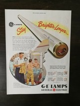 Vintage 1947 General Electric GE Lamps Original Full Page Color Ad - £5.19 GBP