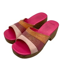Gymboree Popsicle Party Line vintage Girls Pink Sparkle Clogs Sz 1 - $17.28