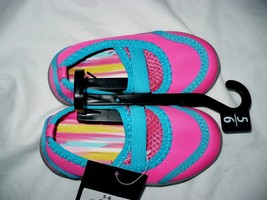 Athletic Works Girls Water Swim Beach Shoes Size 5-6 Pink &amp; Blue NEW - £7.09 GBP