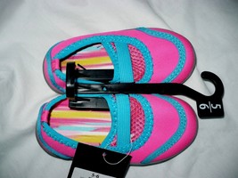 Athletic Works Girls Water Swim Beach Shoes Size 5-6 Pink &amp; Blue NEW - $9.74