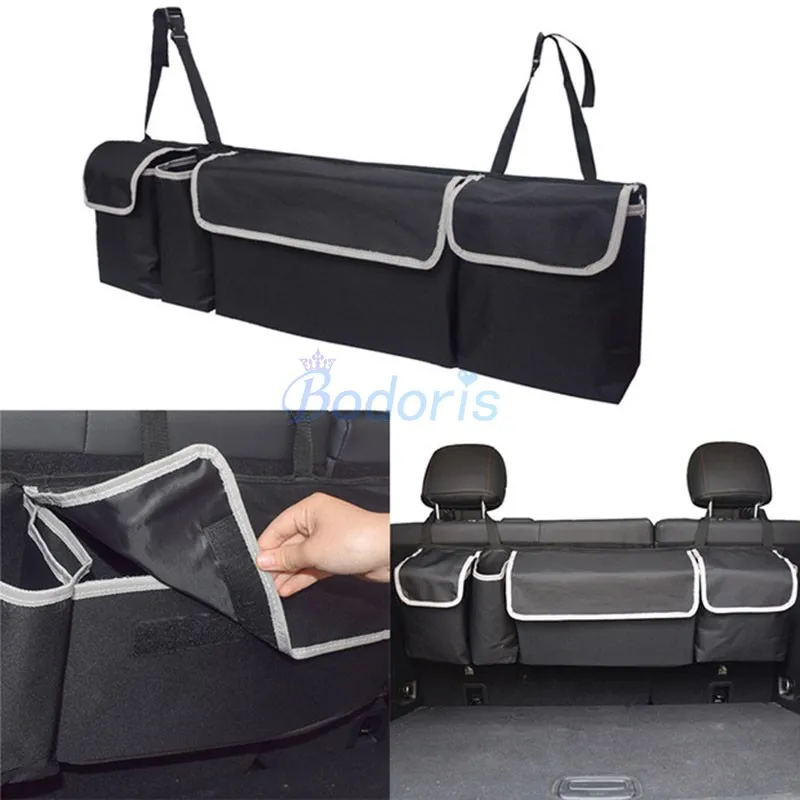  innova rav4 highlander rear seat back pockets storage bag auto trunk organizer stowing thumb200