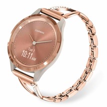 Rose Gold Band For Vivoactive 4S 40Mm Smart Watch, 18Mm Bling Diamond &amp; Stainles - £23.58 GBP