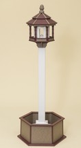 Garden Planter &amp; Gazebo Bird Feeder ~ Amish Handmade Poly In Cherry Tan &amp; White - £346.89 GBP