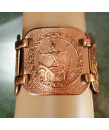 HUGE Copper bracelet 1 3/4&quot; wide Indonesian Goddess figural Extra Large ... - €66,14 EUR
