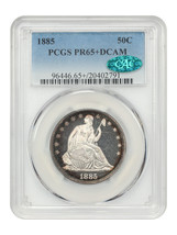 1885 50C PCGS/CAC PR65+DCAM - $11,152.58