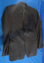 3 BUTTON DESIGNER LINEAGE MILAN NEW YORK PIN STRIPE BLACK SUIT JACKET 45L - $31.67