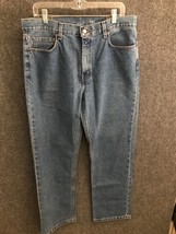 George Jeans Men&#39;s Size 35x30 Blue Straight Denim Mid Rise 100% Cotton C... - $13.99