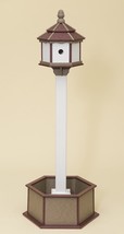 Garden Planter &amp; 3 Room Gazebo Birdhouse Amish Handmade Cherry Tan &amp; White Poly - £340.18 GBP