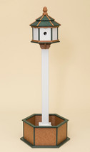 GARDEN PLANTER &amp; 3 ROOM GAZEBO BIRDHOUSE Amish Handmade Green Cedar &amp; Wh... - $422.97