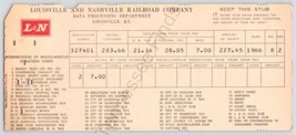 August 1966 Paper Card Louisville And Nashville Railroad Company Pay Stub - $10.66