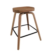 SEAT4U Tuscan Elm Wooden Seat Swivel Counter Bar Stool Stool - $199.00