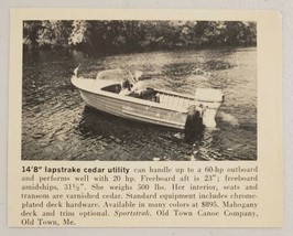 1965 Magazine Photo Old Town Sportstrak 14&#39;8&quot; Lapstrake Cedar Boats Old ... - $9.25