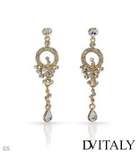 DV ITALY Brand New Earrings With Genuine Crystals Made in Gold Plated Ba... - £19.55 GBP