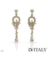 DV ITALY Brand New Earrings With Genuine Crystals Made in Gold Plated Ba... - €21,56 EUR