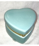 trinket or jewelry box Heart Shaped  PORCELAIN  Seafoam Mint Green - $254.61 MXN