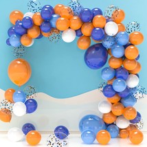 127Pcs Blue And Orange Balloons Garland Kit Balloon Arch Coffetti Balloo... - $23.99