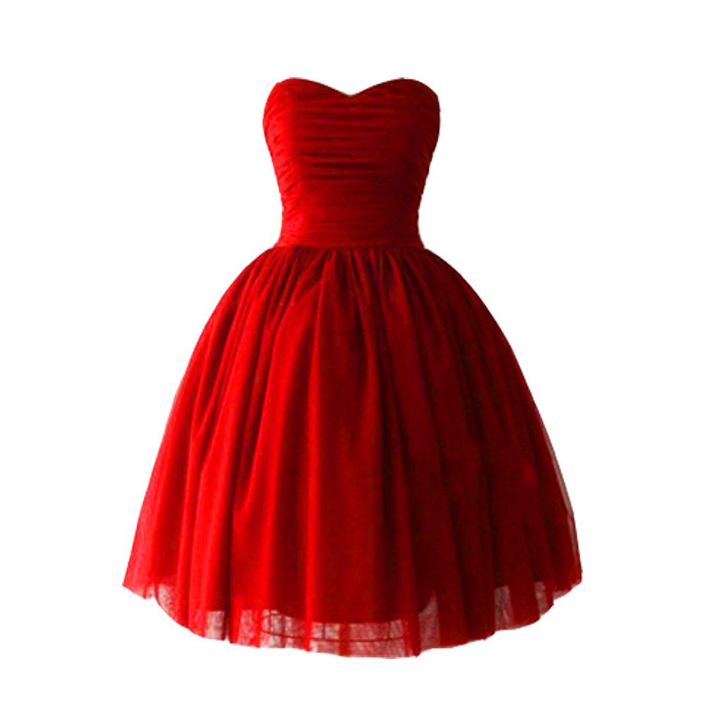 Kivary Tulle Sweetheart Ball Gown Corset Short Bow Prom Homecoming Cocktail Dres