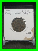 1649-1676 Italy Venice 6 Bagattini 1/2 Soldo Francesco Molin Rare Medieval Coin - £54.36 GBP