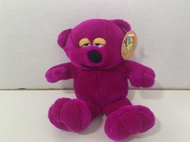 A&A Yes Club vintage small plush teddy bear purple pink magenta plastic eyes - $9.89