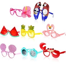 8 Pairs Luau Party Sunglasses, Hawaiian Funny Sunglasses Summer Party Sunglasses - £30.04 GBP