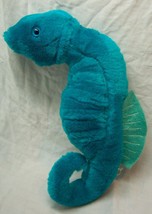 Wildlife Artists 1993 Bright Turquoise Sea Horse 11" Plush Stuffed Animal Toy - £15.80 GBP