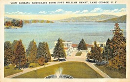 Lake George Ny~View Looking From Lake George Fort William Henry 1920s Postcard - £7.47 GBP