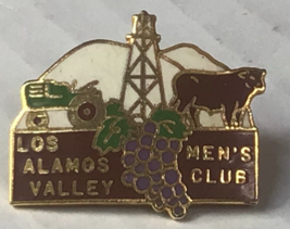 Vtg Los Alamos Valley Men&#39;s Club Pinback Lapel Hat Enamel Pin California 937A - £15.16 GBP