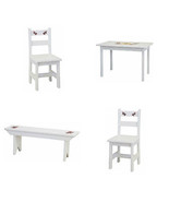 CHILD KITCHEN TABLE 2 Chairs White Wood HOMESCHOOL Kids Play Furniture - $926.87 CAD