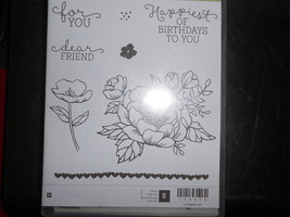 Stampin Up Wooden Stamp Set (new) BIRTHDAY BLOOMS (8 stamps) - £22.15 GBP