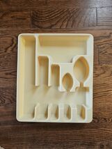 Rubbermaid Flatware Silverware Organizer Tray 6 Slot Almond Vintage Drawer - $12.47