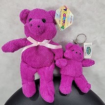 Lot 2 NOS Kellytoy  Percy Pig Bean Pal 1997 Plush Stuffed Animal Keychai... - £9.93 GBP