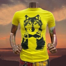 Men’s Wolf Yellow Short Sleeve Tee Shirt - $45.00