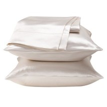 Dreamkingdom King Solid Silky Satin Pillow Cases - White ( Pack of 2 ) - £11.78 GBP