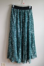 LuLaRoe XS Lucy Green Metallic Sparkle Floral Lace Elastic Waist Maxi Skirt - £14.26 GBP