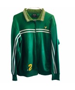 American Eagle Track Jacket Mens Large Green Zip Up Flying Yellow Eagle ... - $28.50