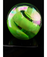 Vintage Large Snake paperweight - abstract green blown glass - Venus fly... - £75.93 GBP